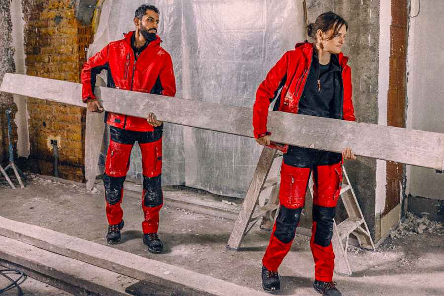 HEROCK HECTOR Work Trousers Red-Black Cargo 1